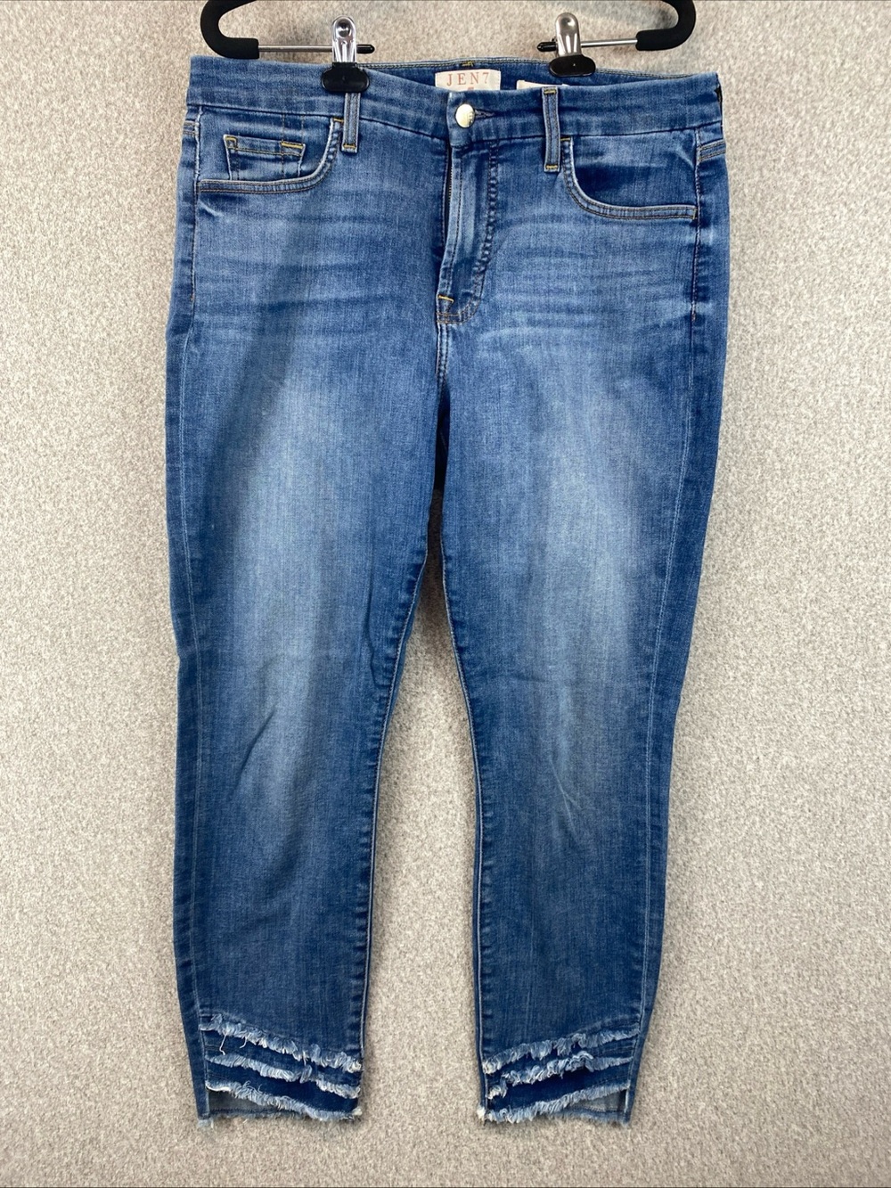 7 for all mankind jeans Jen 7 Ankle Skinny Size 12 Raw Hems Boho Basics Jen 7